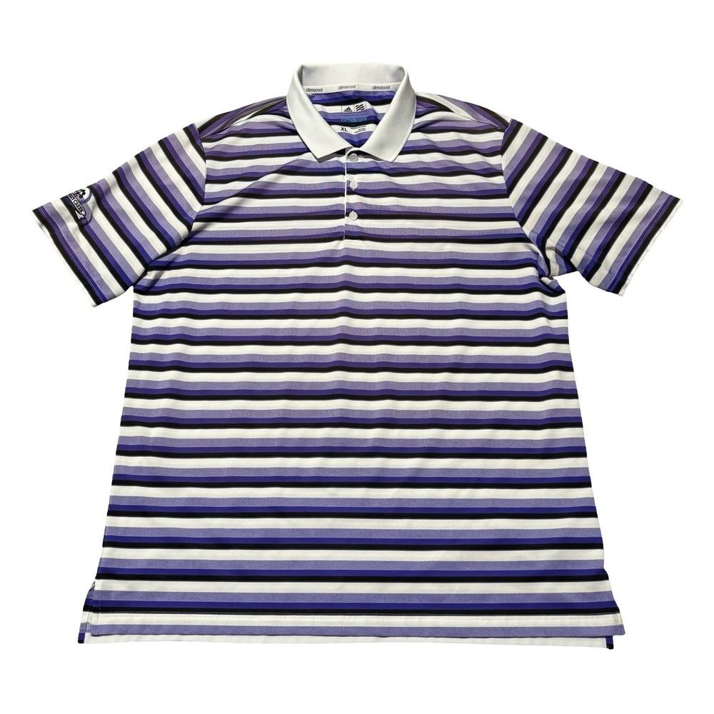 Adidas Climacool Men's Short Sleeve Striped Polo Shirt Golf Size XL 24 x 32
